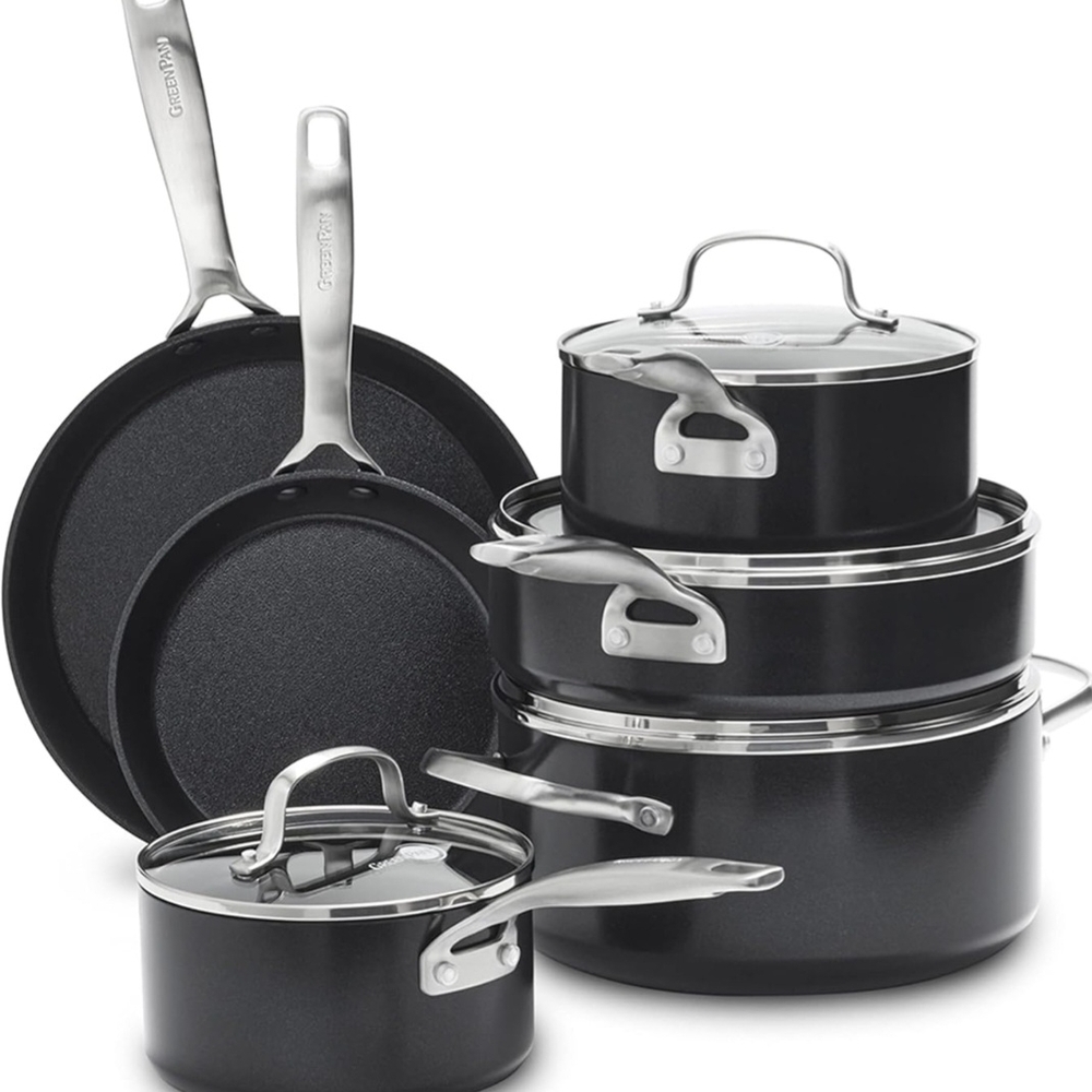 GreenPan Silver and Black Cookware Set
